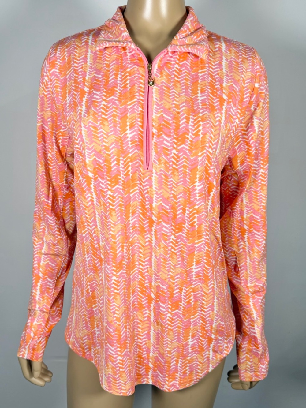 San Soleil Women’s Size Large UV 50+ Cooling Half Zip Pullover Top Long Sleeve